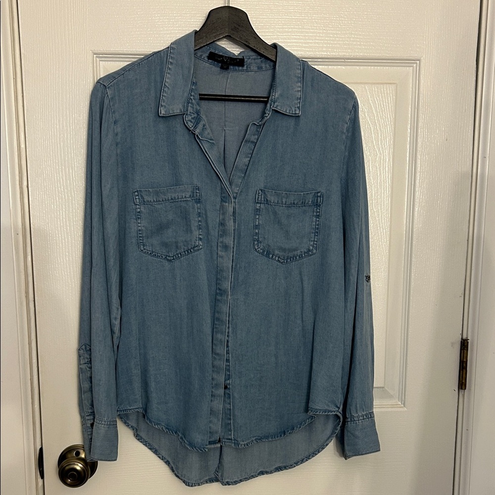 Blue Denim Button-Up Shirt
